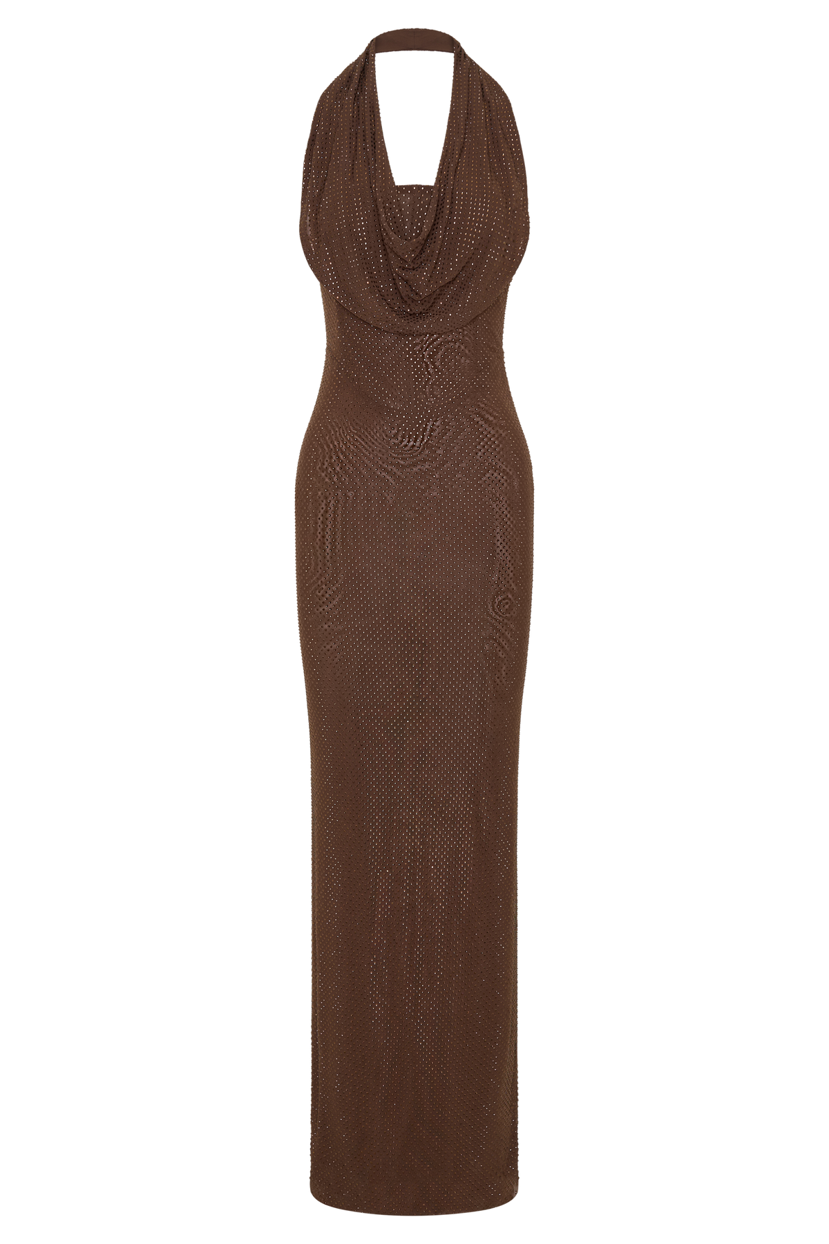 Phi Multi-Wear Cowl Diamante Maxi Dress - Chocolate