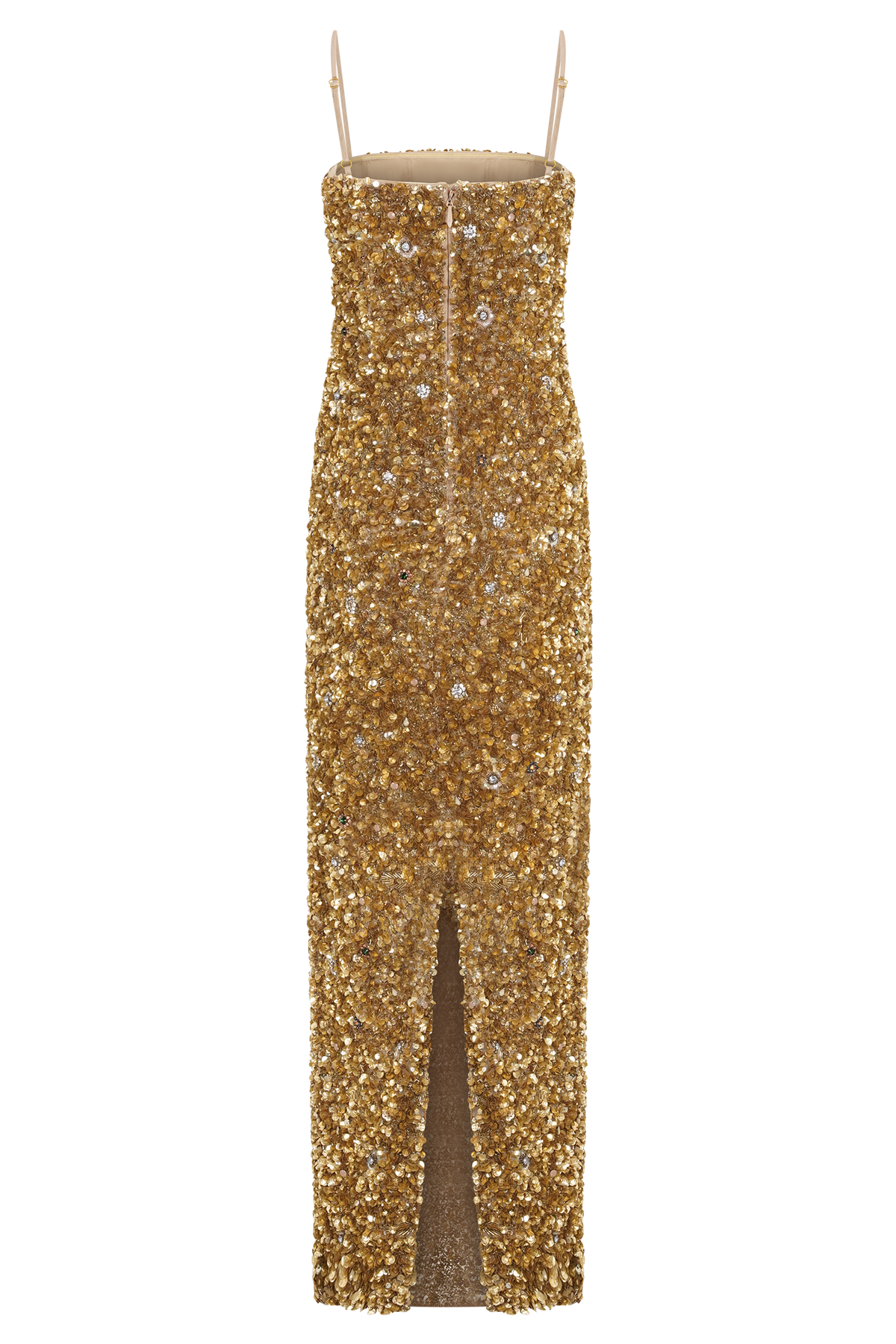Porter Hand Beaded Midi Dress - Gold