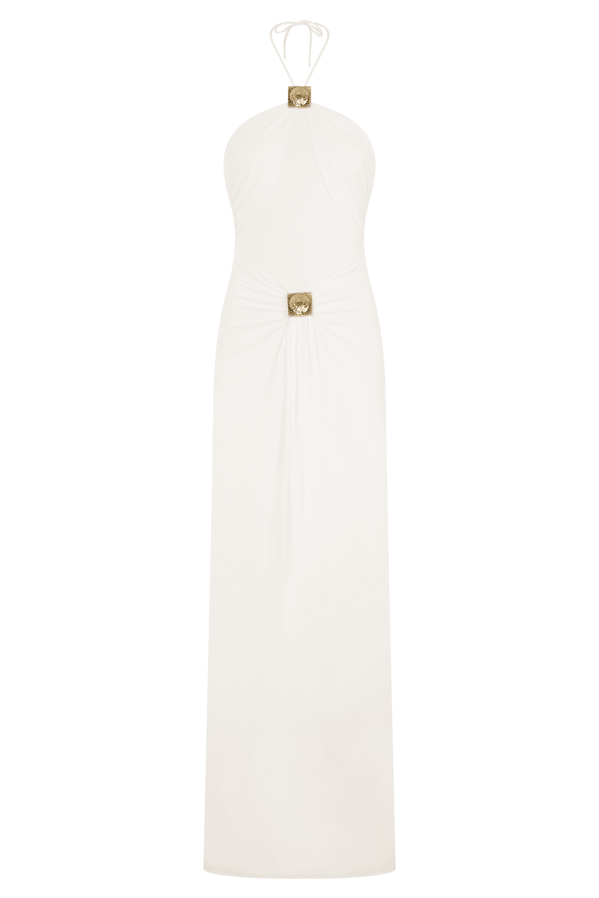 Quincy Halter Maxi Dress With Hardware - Ivory