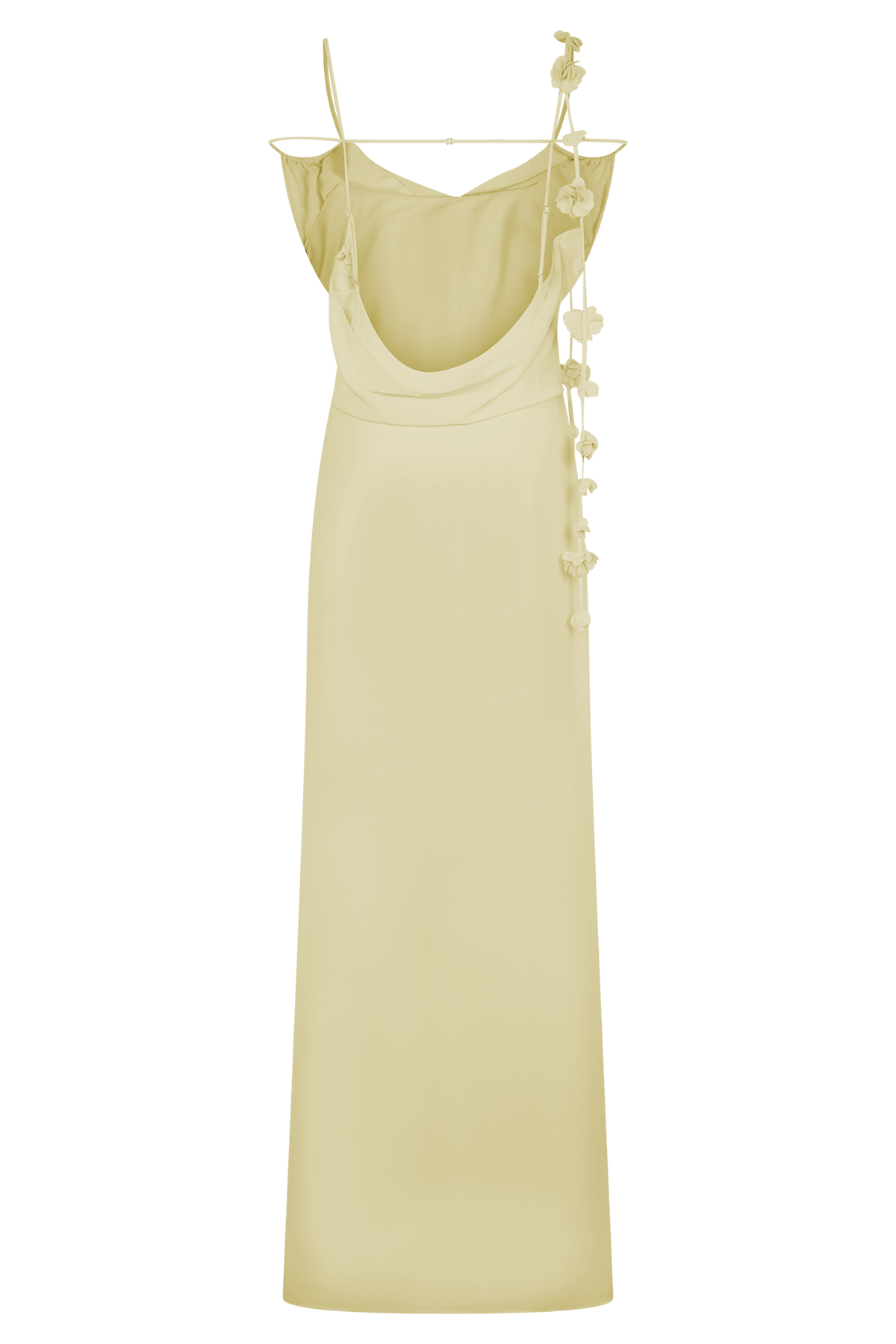 Rosalie Floral Chiffon Maxi Dress - Pastel Lemon