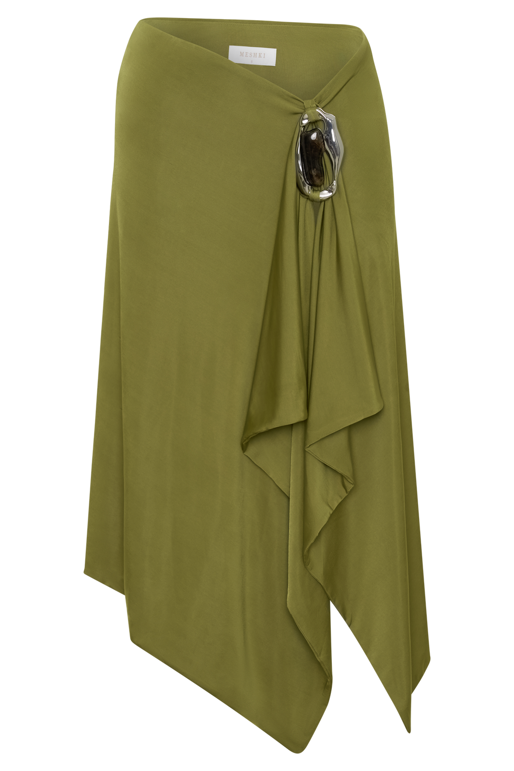 Sault Hankie Midi Skirt with Hardware - Martini Olive