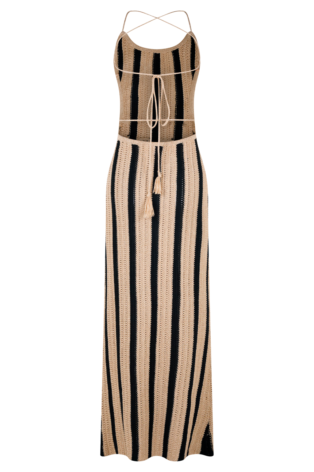 Shepherd Crochet Halter Maxi Dress - Gold/Black