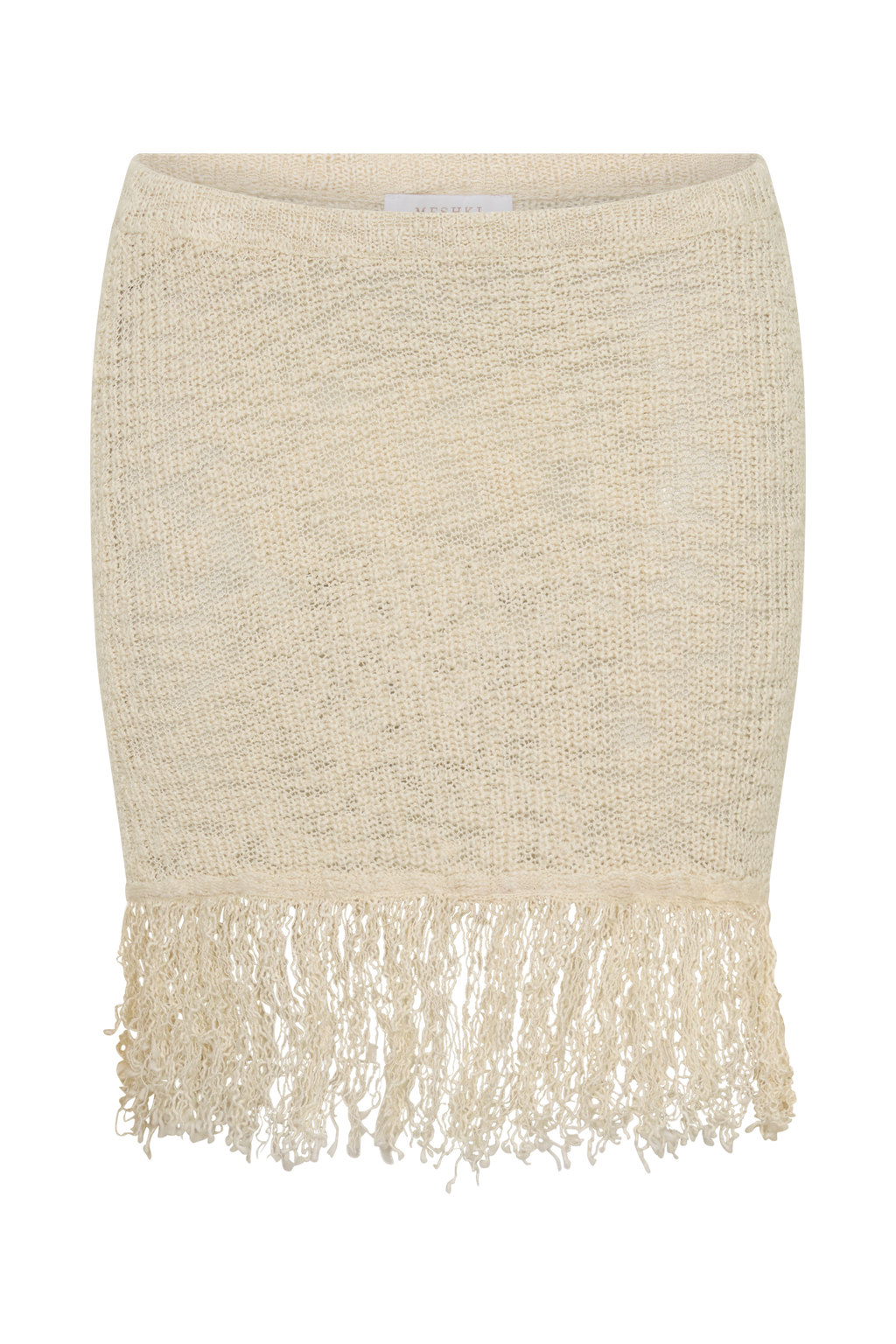 Tabitha Fringe Knit Mini Skirt - Cream