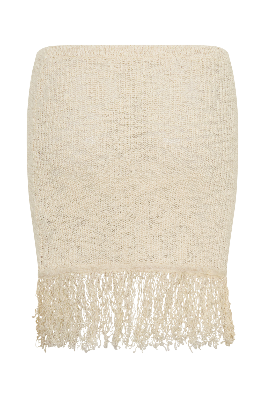 Tabitha Fringe Knit Mini Skirt - Cream