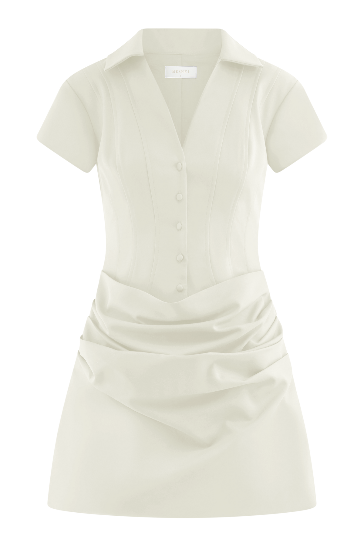 Tarryn Collared Cotton Mini Dress - White