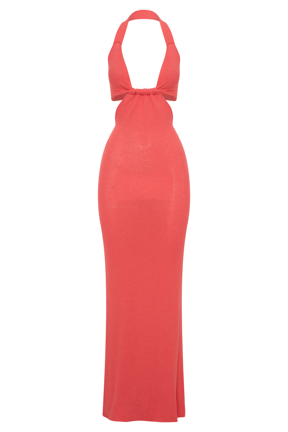 Theresea Halter Knit Maxi Dress - Coral