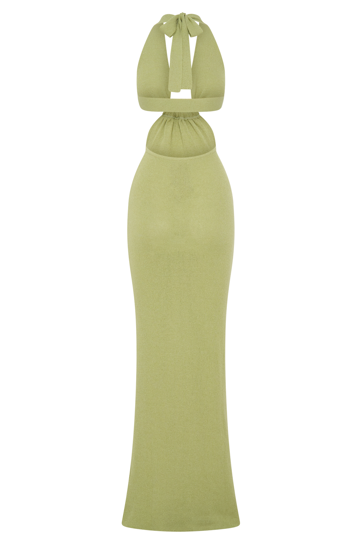 Theresea Halter Knit Maxi Dress - Light Olive