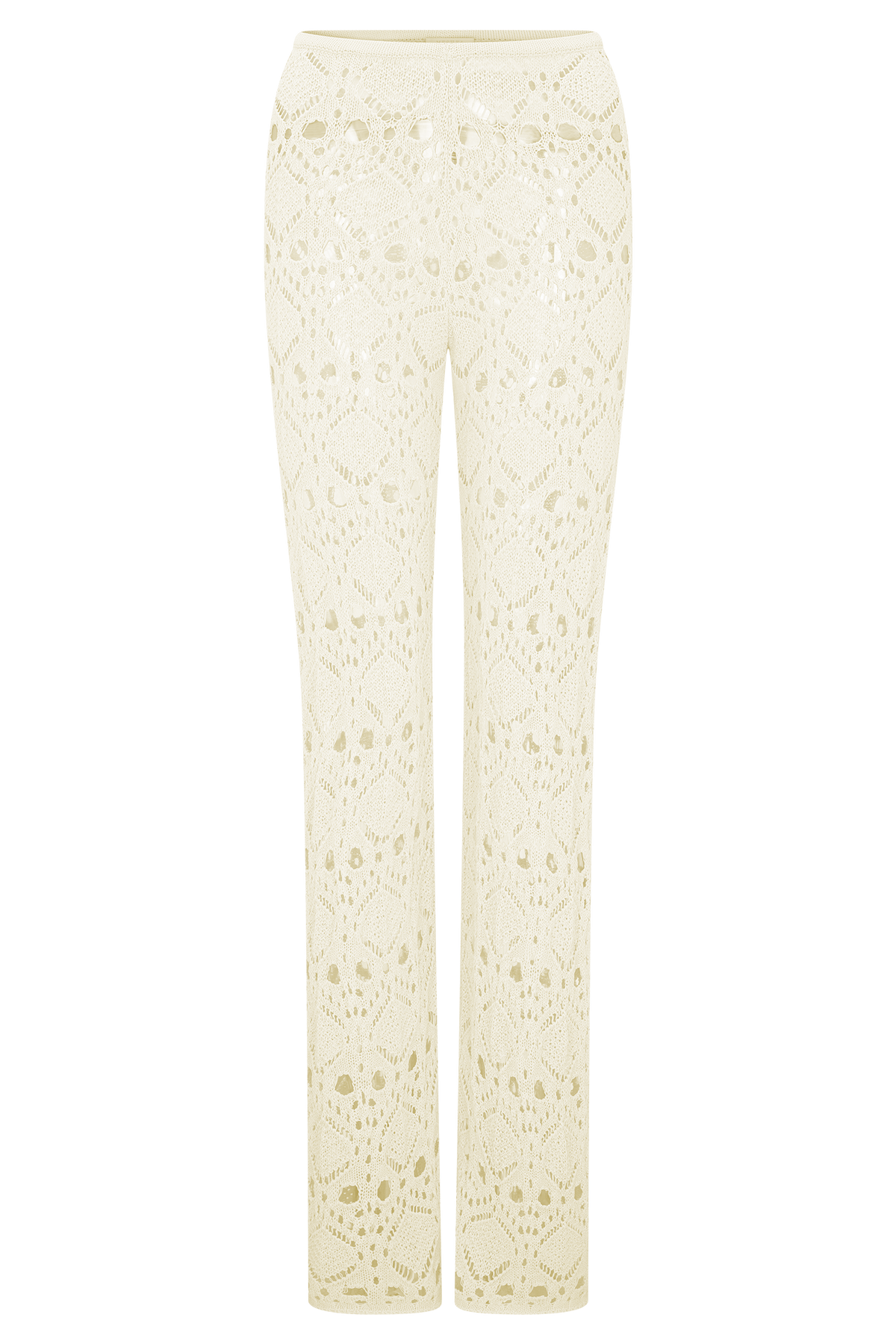 Trena Crochet Knit Pants - Ivory