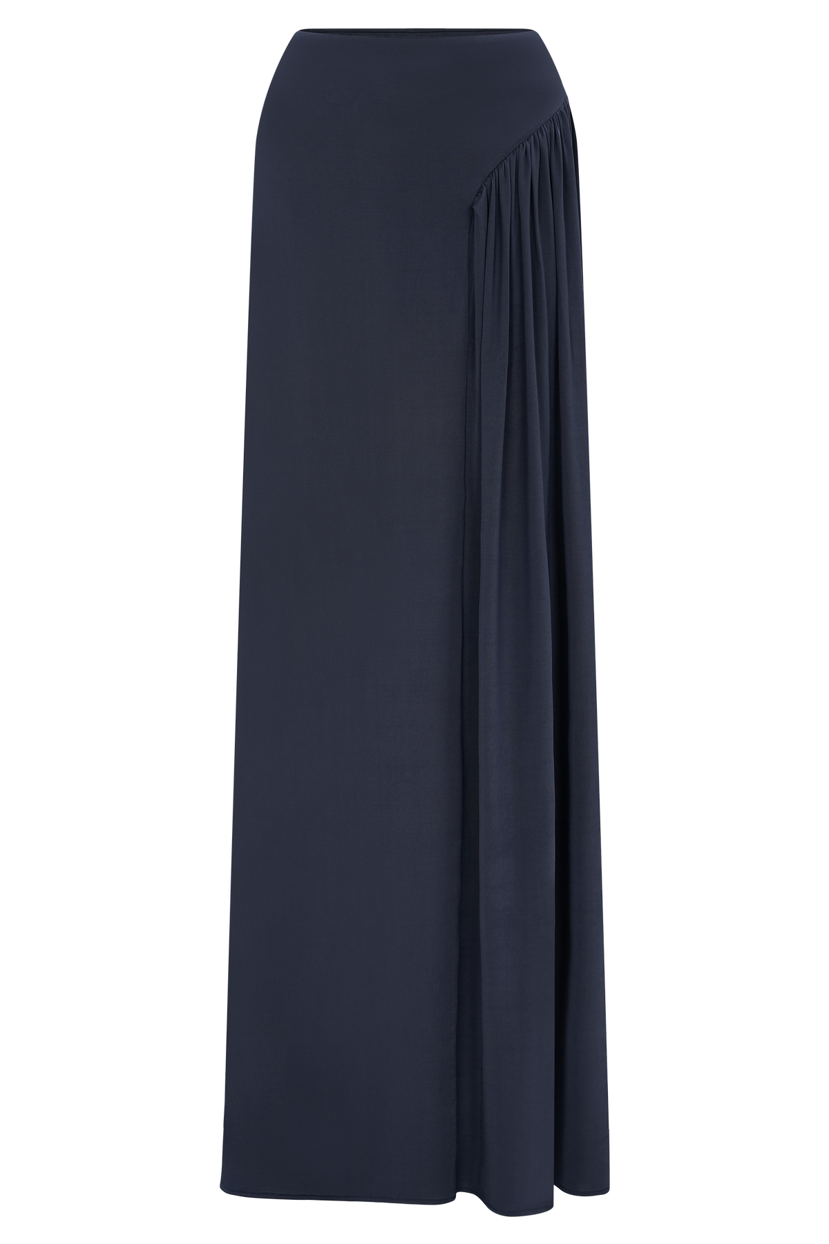 Vivica Slinky Gathered Maxi Skirt - Midnight Navy