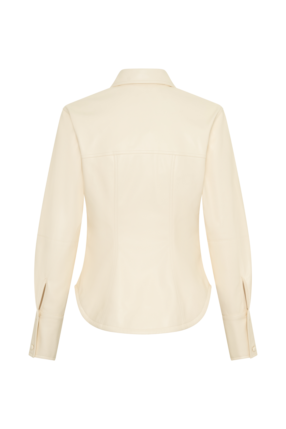 Winslet Faux Leather Shirt - Bone