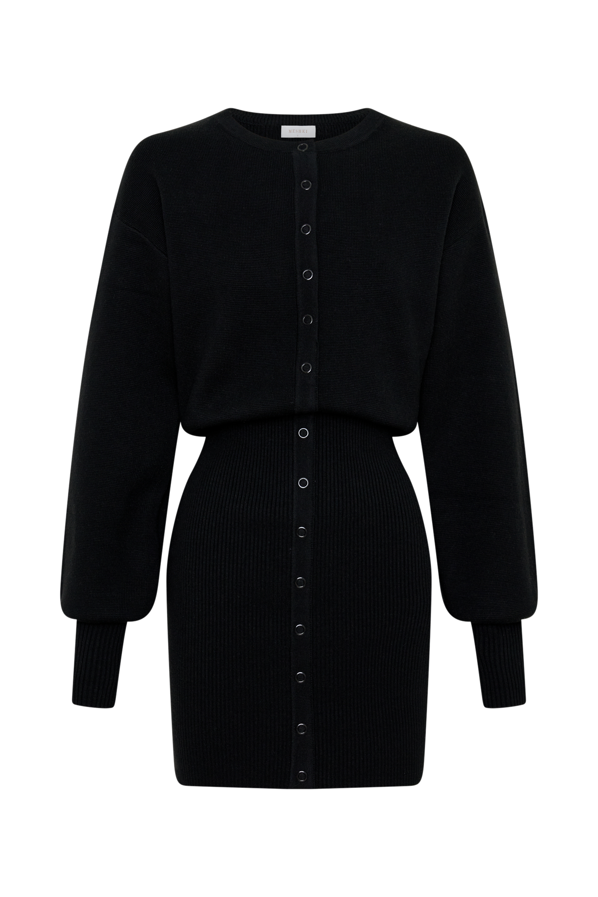 Xaden Wool Mix Knit Mini Dress - Black