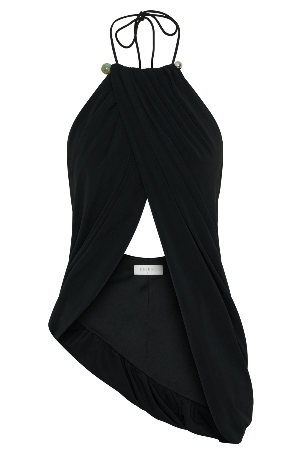 Yuna Draped Hardware Top - Black