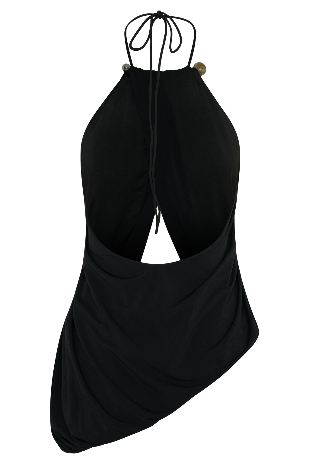 Yuna Draped Hardware Top - Black