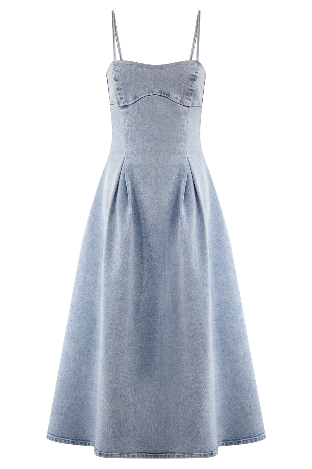 Harlyn Denim Midi Dress - Light Blue