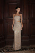Starla Strapless Diamante Maxi Dress - Gold