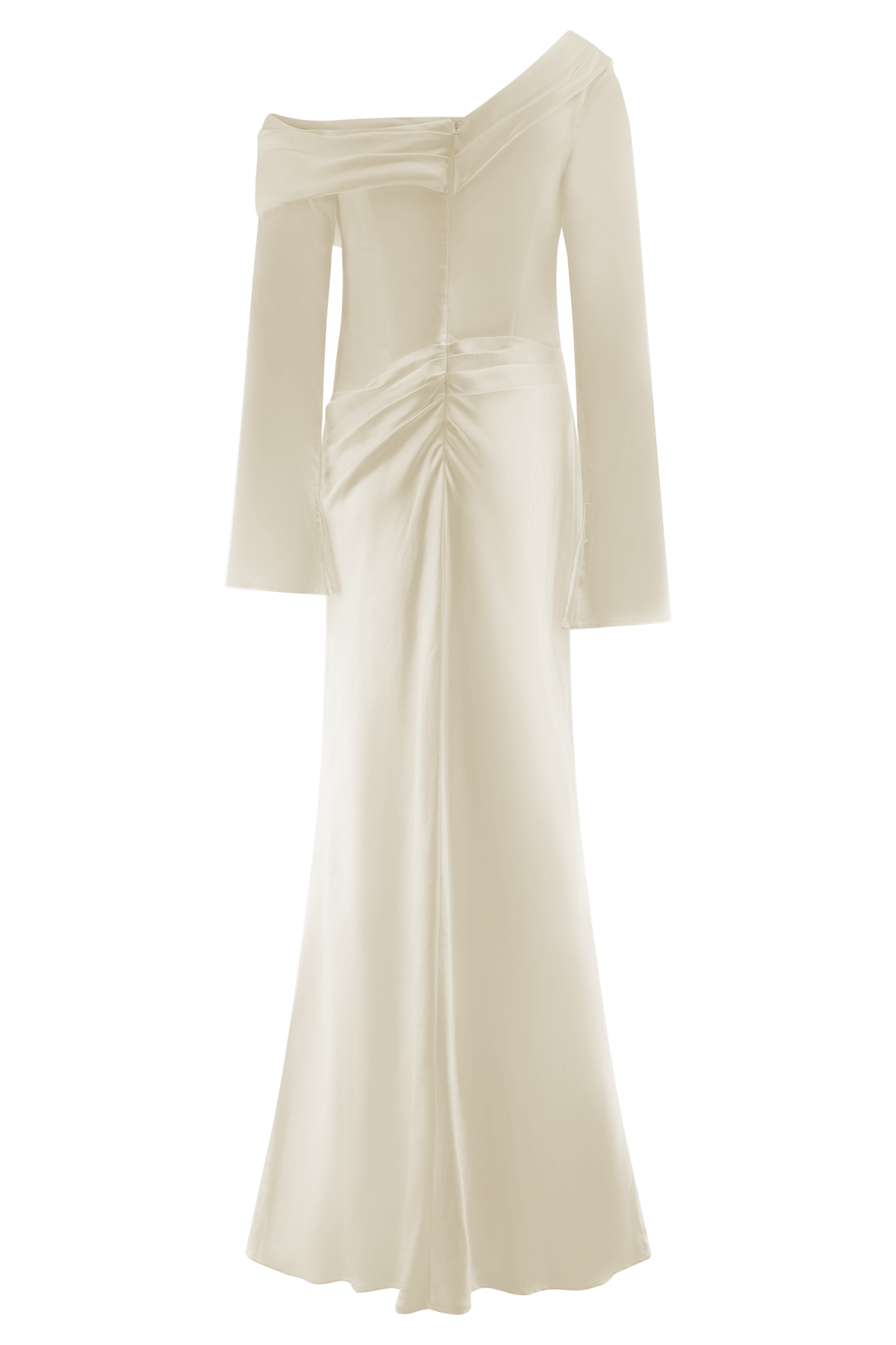 Iris Long Sleeve Satin Maxi Dress - Blush Gold