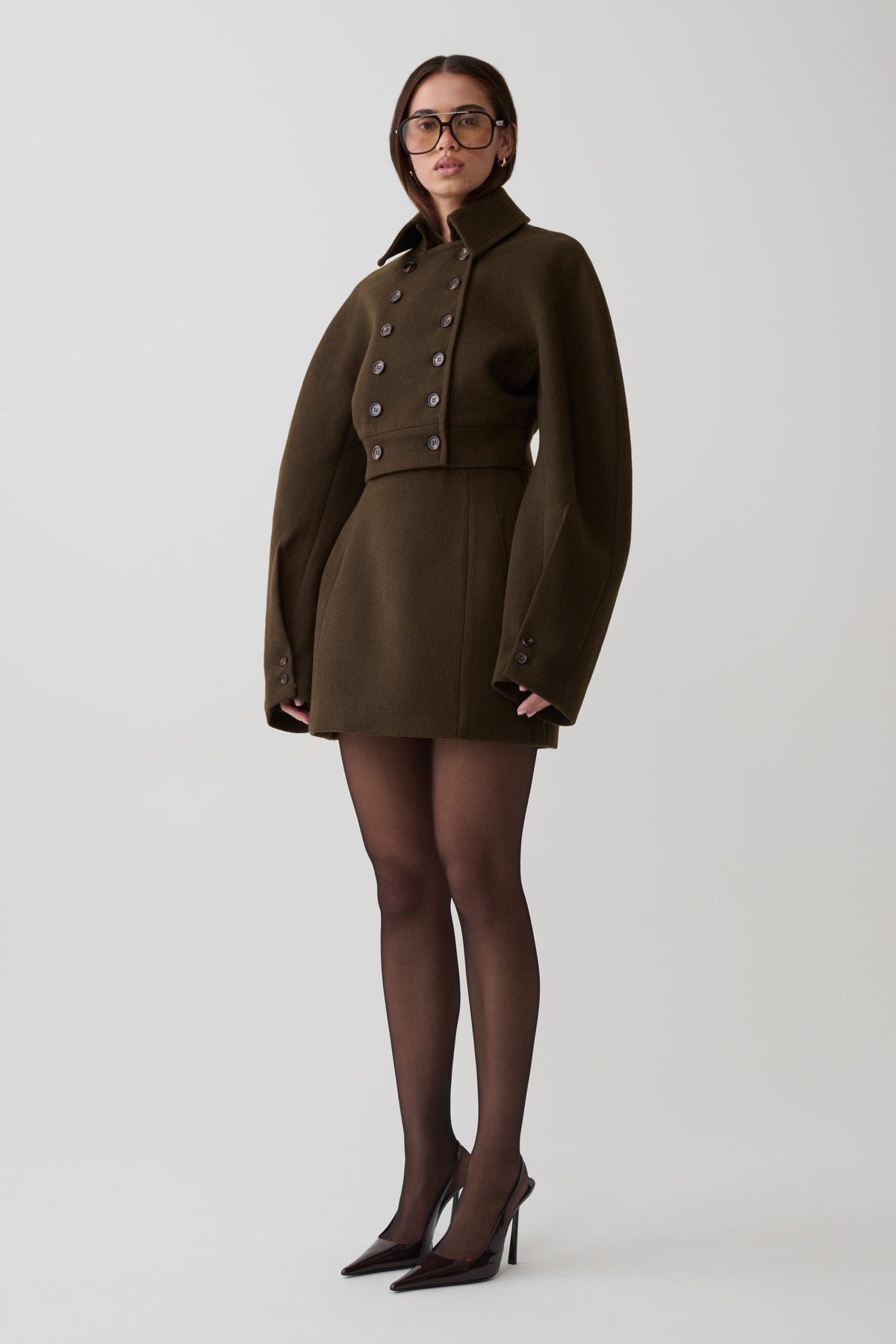 Jemima Cropped Jacket - Chocolate