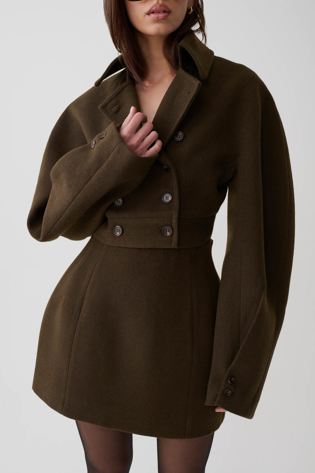 Jemima Cropped Jacket - Chocolate