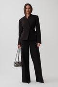 Katherine Suiting Straight Leg Pants - Black