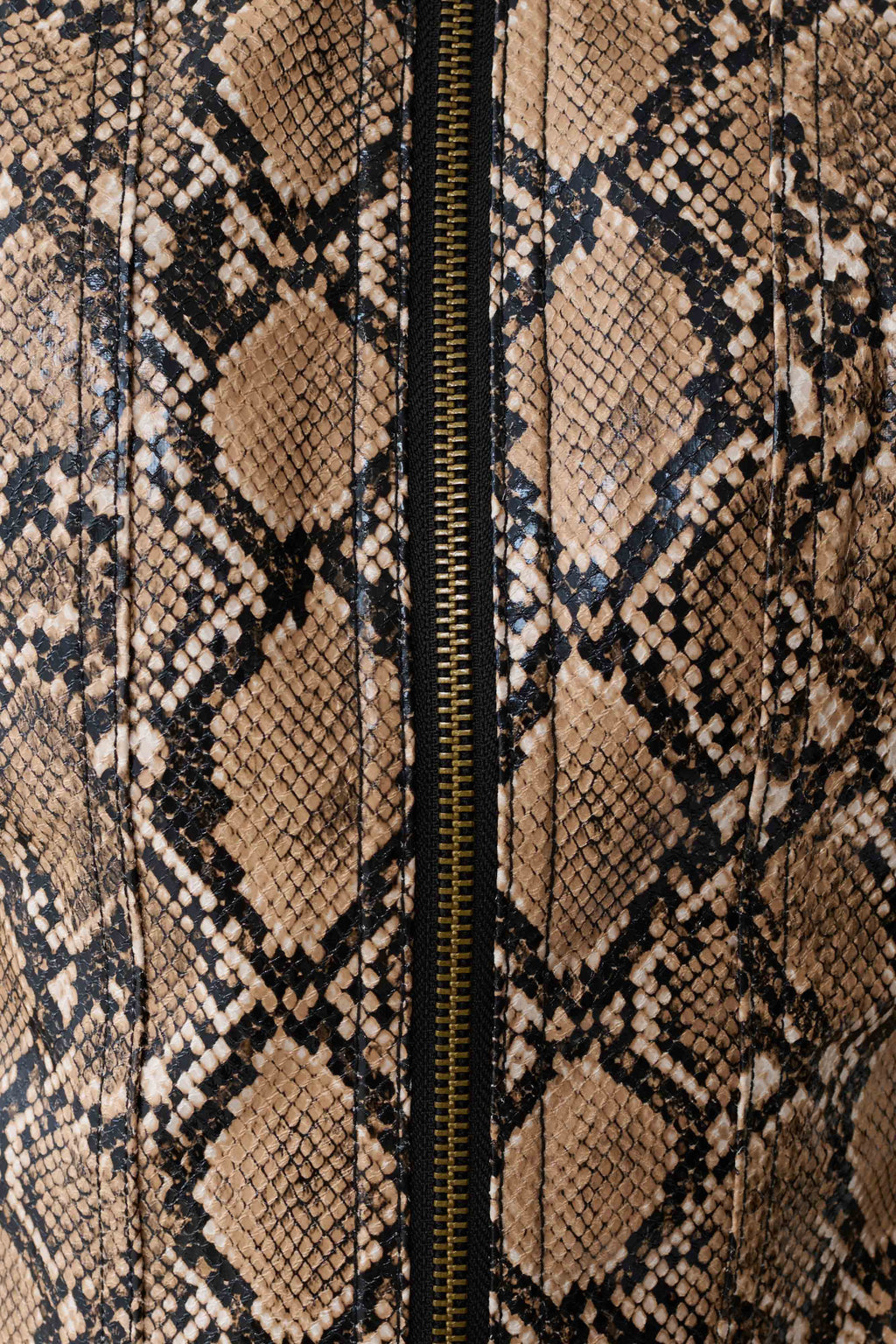 Bonnie Faux Leather Zip Up Jacket - Snake Print