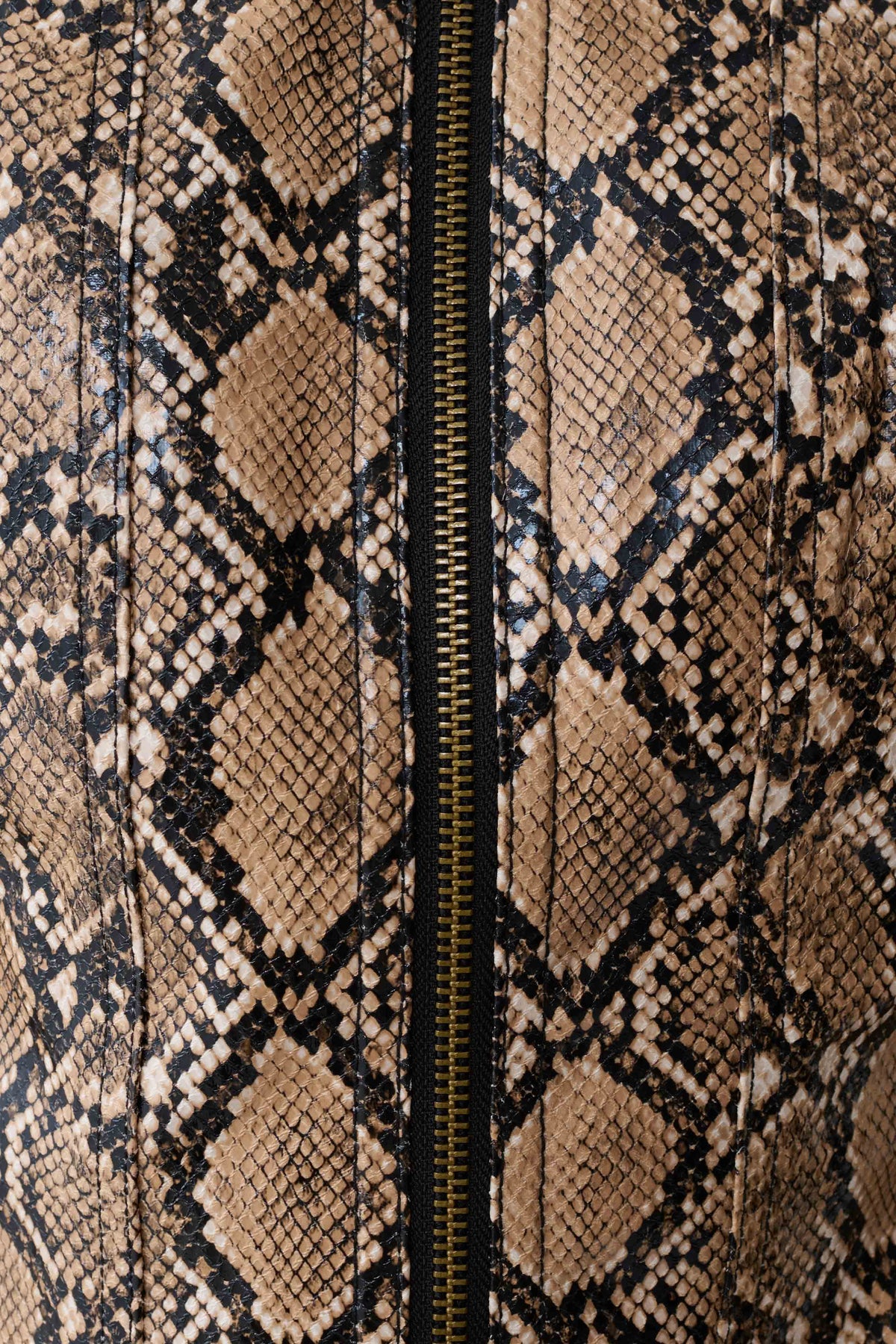 Bonnie Faux Leather Zip Up Jacket - Snake Print