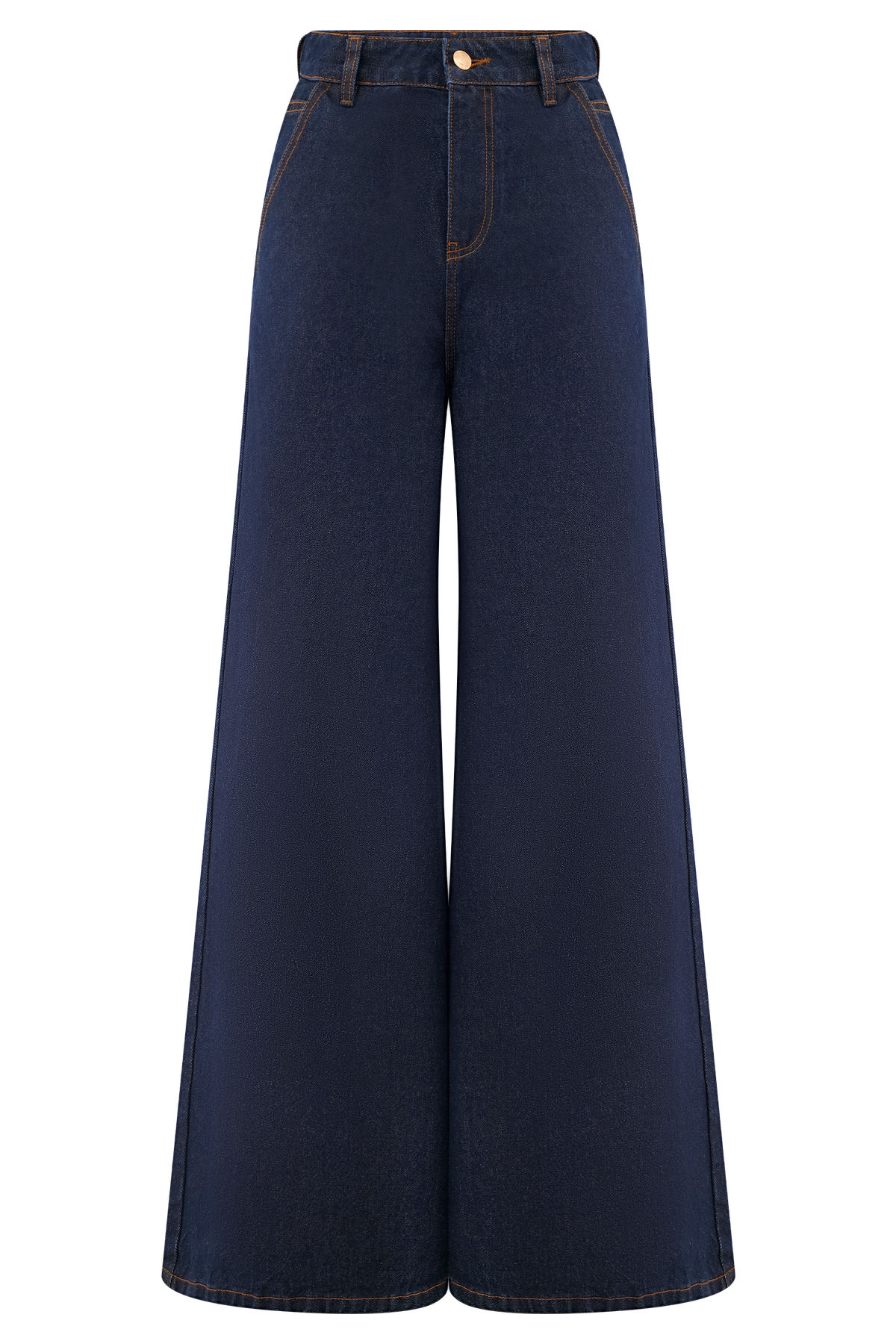 Jen Wide Leg Flare Denim Jeans - Indigo Blue