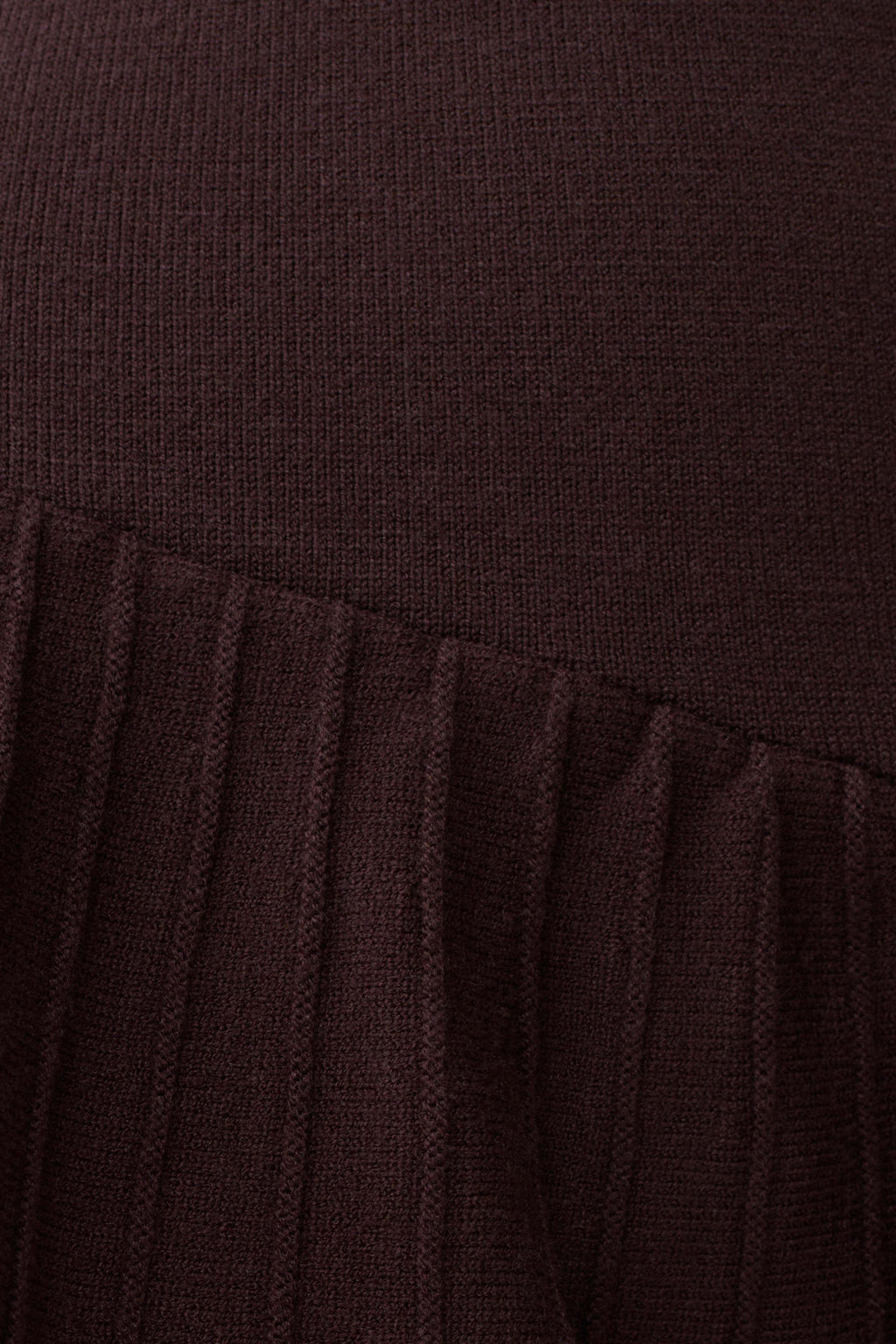 Blair Knit Mini Dress With Pleats - Chocolate