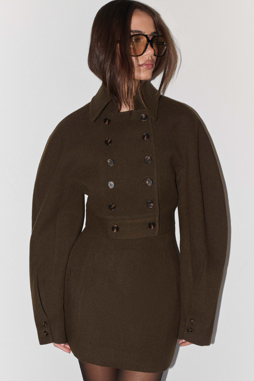 Jemima Cropped Jacket - Chocolate