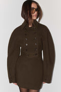 Jemima Cropped Jacket - Chocolate