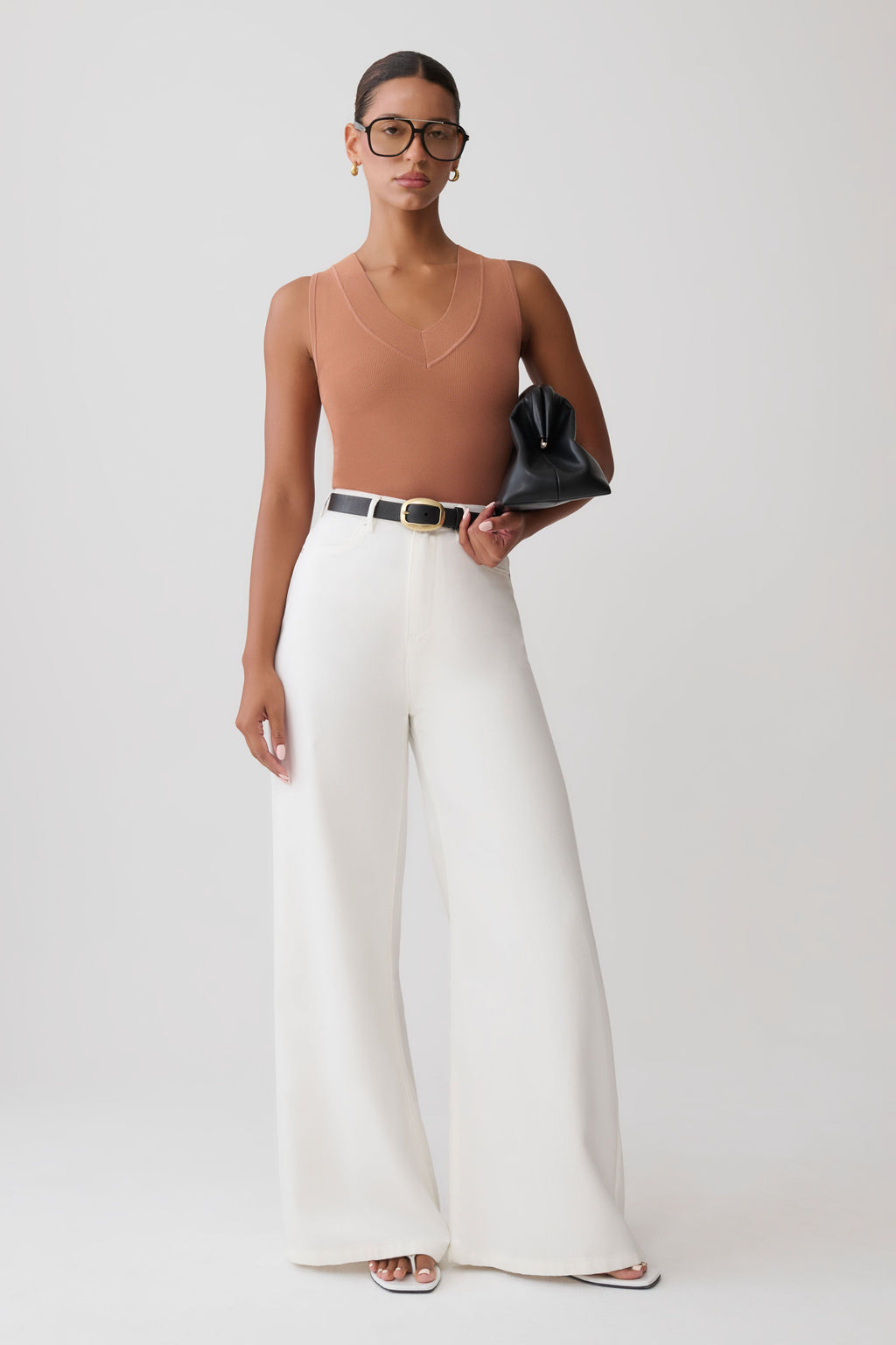 Claudina V-Neck Knit Tank - Doe